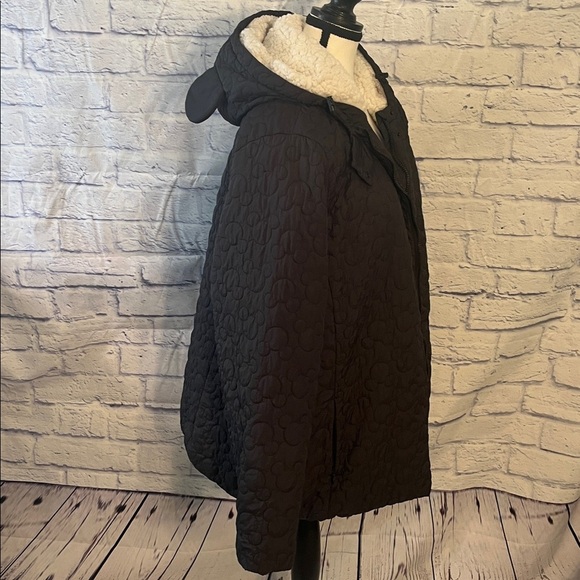 Disney Mickey Mouse Quilted Fleece Jacket Ears Embroidered Puffer Size 3X Black - Picture 8 of 15